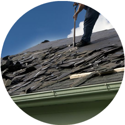 removing old roof to restore