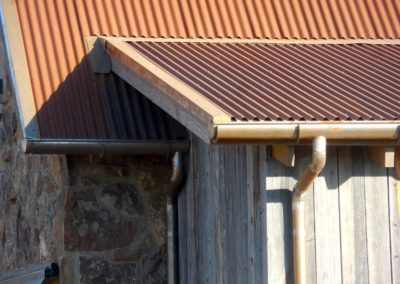 Aged metal corrugated roof 2016