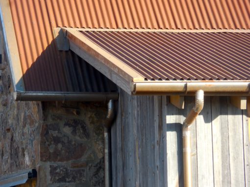 Aged metal corrugated roof 2016